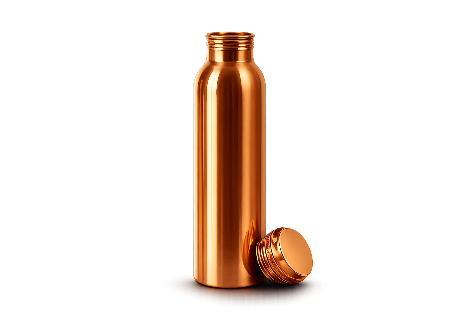 DIPHORIA 99.95% pure copper water bottle, hand-finished and uncoated